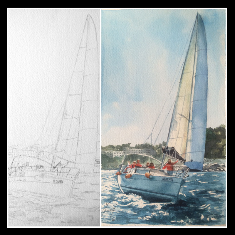 DAL DISEGNO AL DIPINTO (ritratto su commissione ad acquerello)
